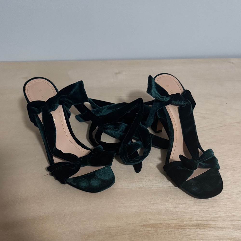 Zara Velvet Green Women's Heels